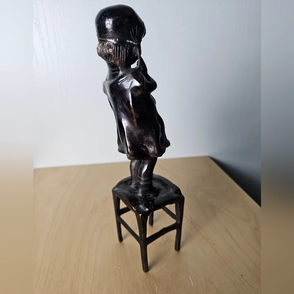 Bronze Reproduction of Juan Clara's Girl on a Stool